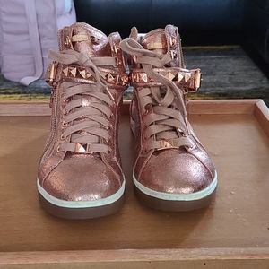 Copper high top sneakers